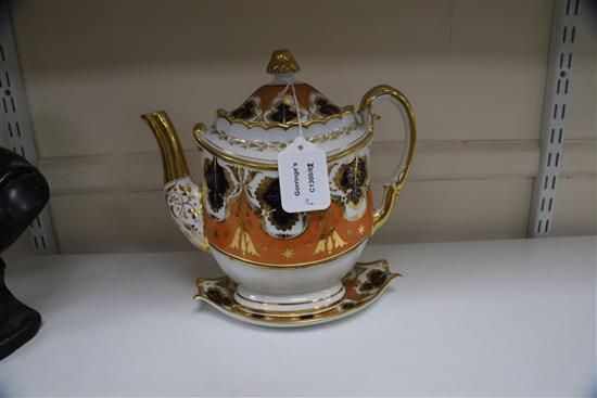 A Barr, Flight & Barr coffee pot and stand, c.1805, H. 9.25in.